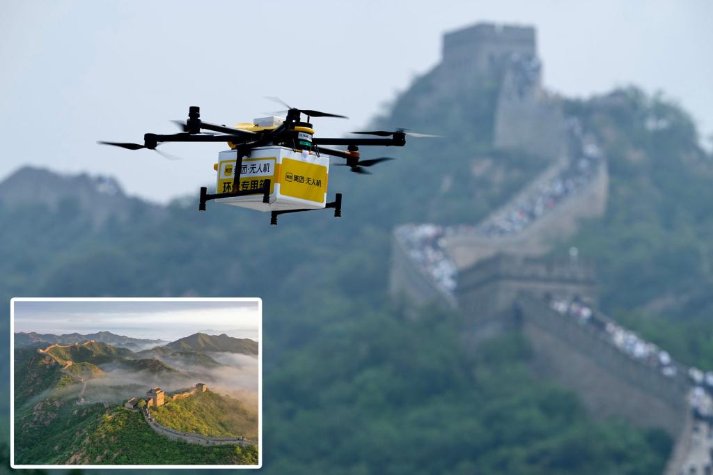 Drone food delivery is now available on the Great Wall of China